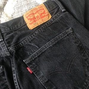 Vintage Levi 501s black straight leg jean